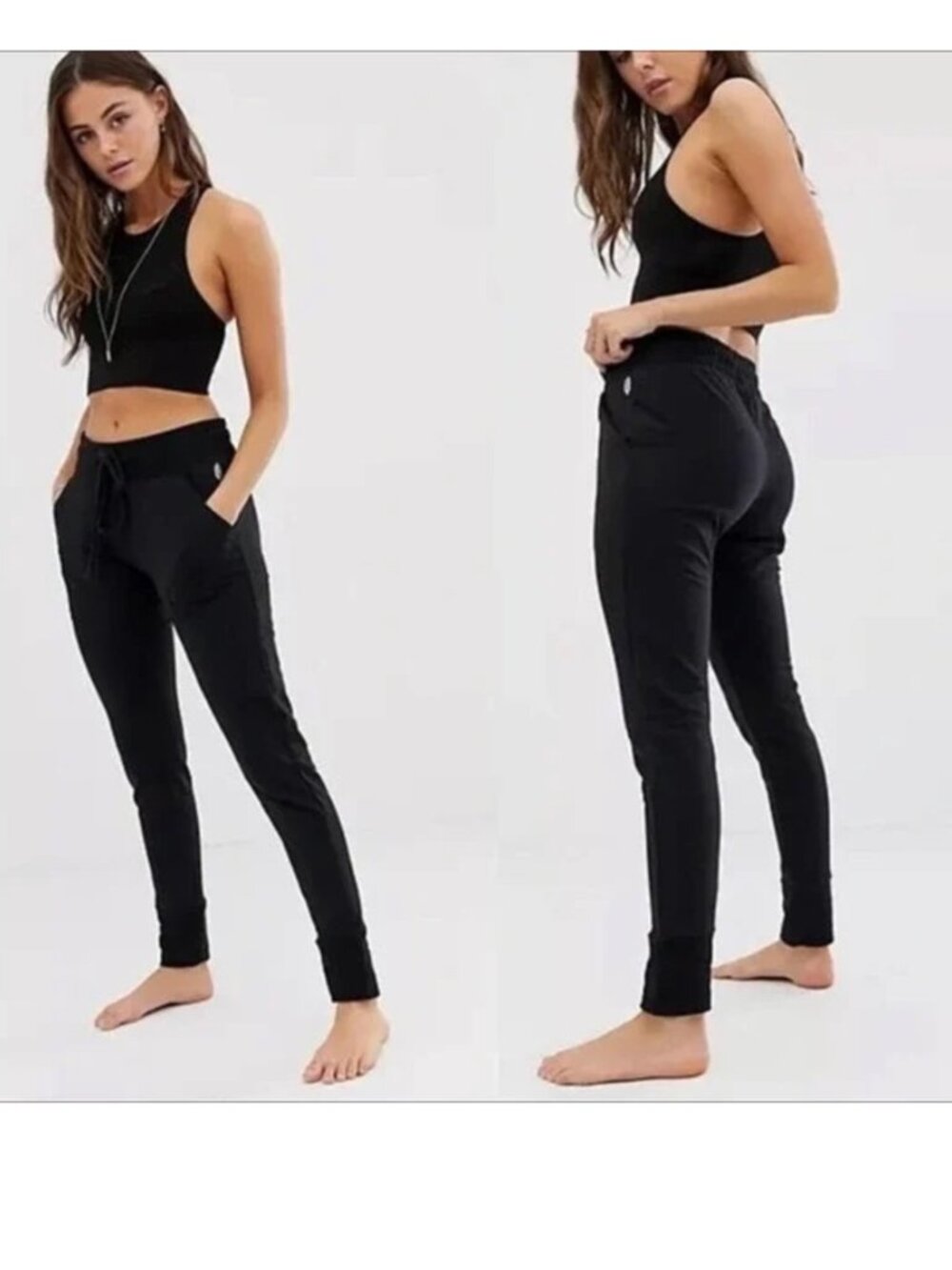 NWT FREE PEOPLE Sunny Skinny Sweatpants In Black Medium